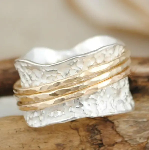 Spinner Thin Gold & Silver Ring