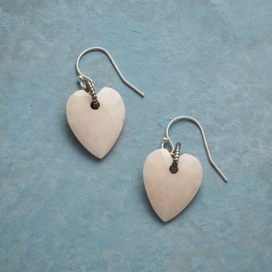 Aretes Plateados Corazón Vintage