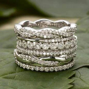 1+1 Offer: Layered Zirconia Ring + Zirconia Silver Earrings