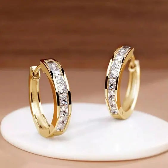 Gold and Crystal Earrings