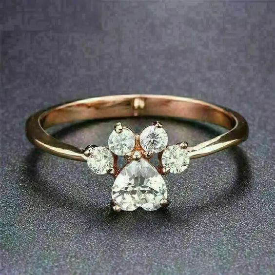 Zirconia Paw Ring