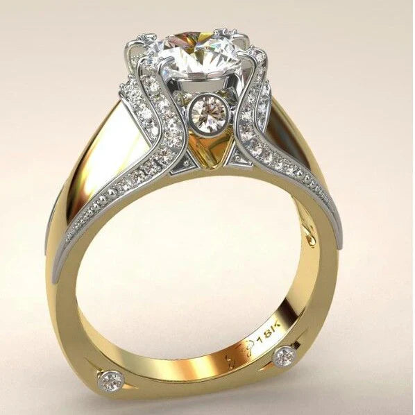 Anillo Oro Brillo Vintage