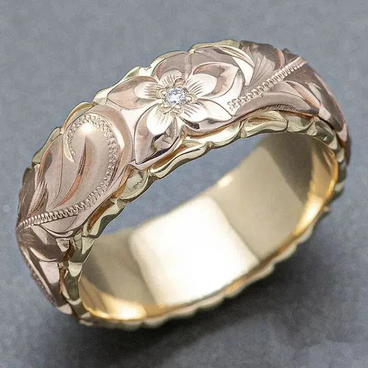Rose Flower Gold Ring