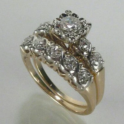 Anillo Brillo En Oro Vintage