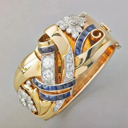 Blue Zirconia Gold Ring