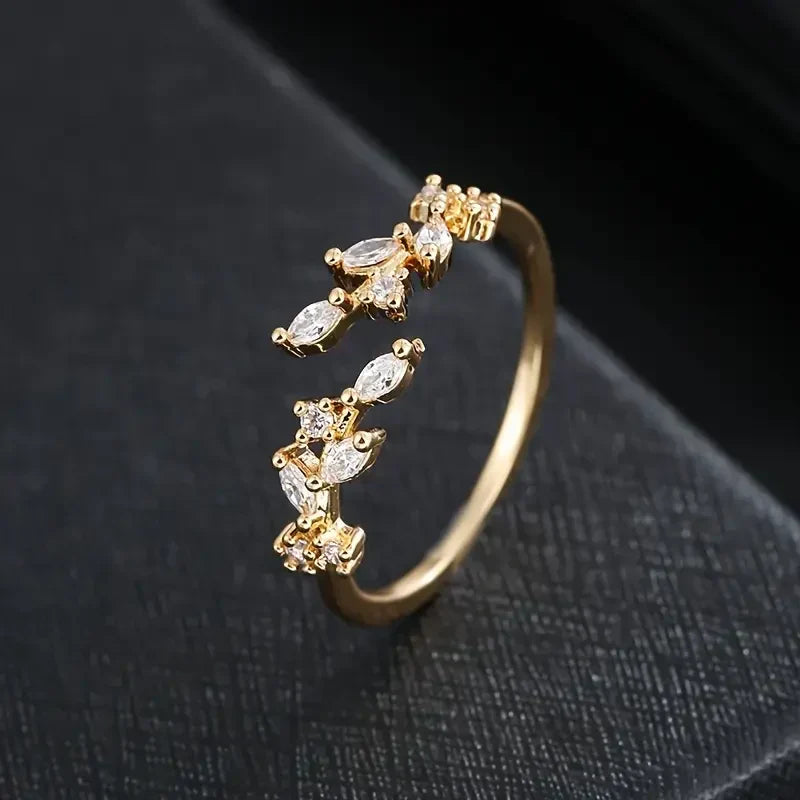 Georgia | Gold Ring With Open Zirconium