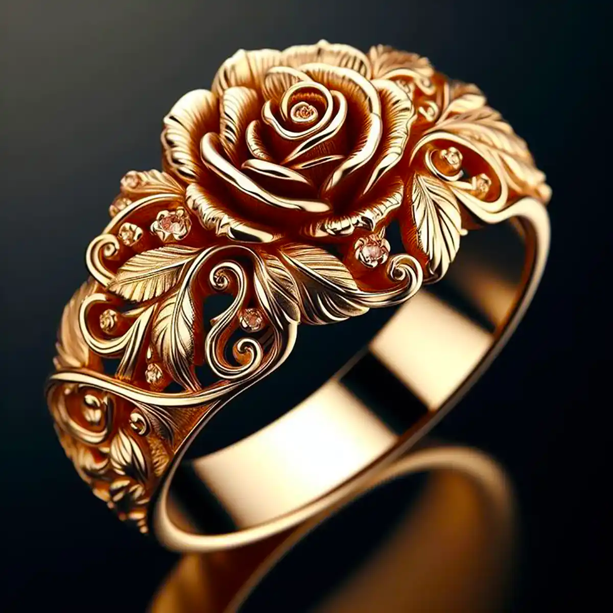 Luxe Gold Rose Ring
