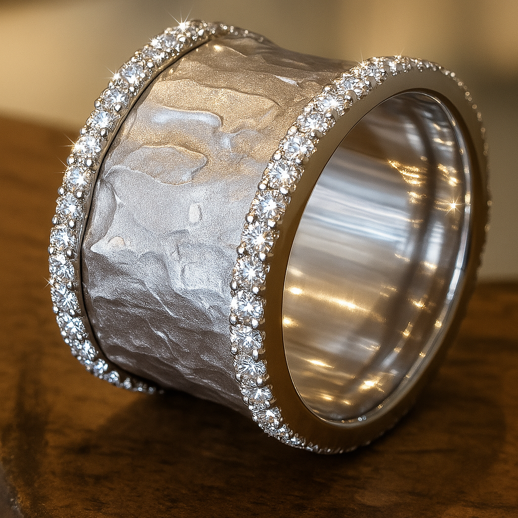 Silvered Zirconia Ring