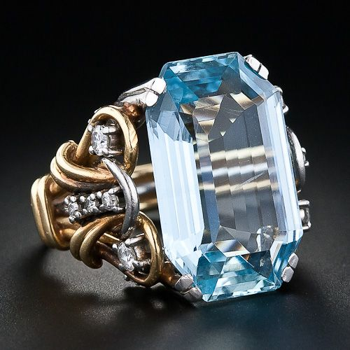 Blue Zirconia Layered Gold Ring