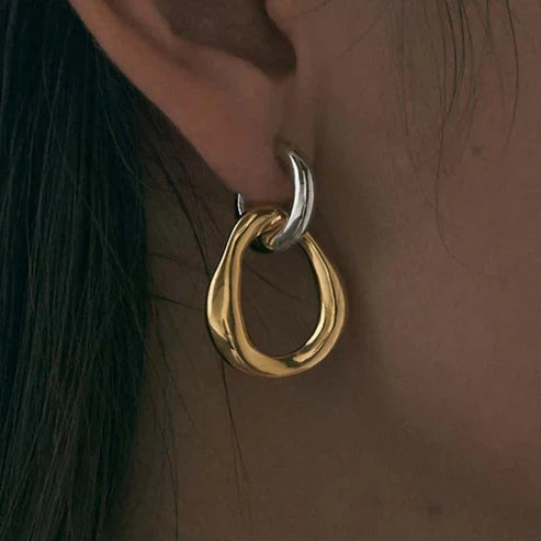 Bicolor Metal Earrings