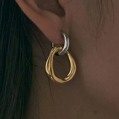Bicolor Metal Earrings