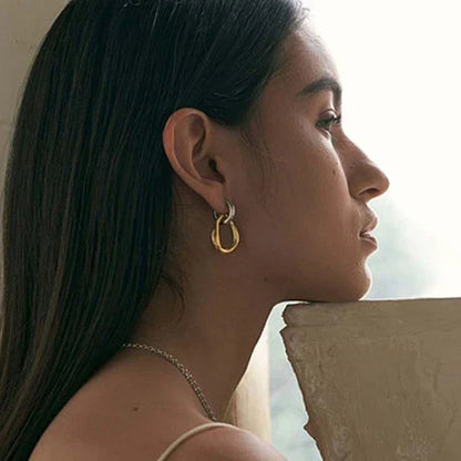 Bicolor Metal Earrings
