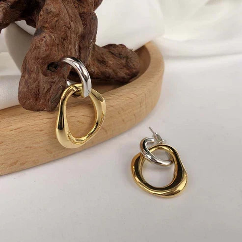 Bicolor Metal Earrings
