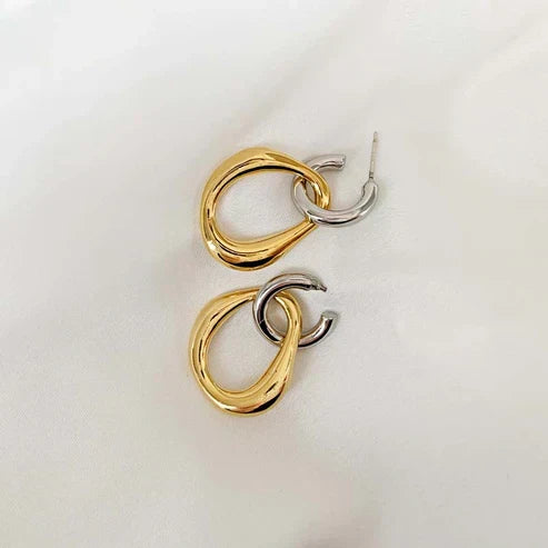 Bicolor Metal Earrings
