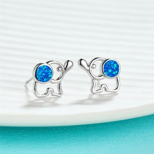 Aretes Dumbo en Ópalo y Plata