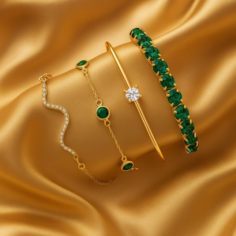 Green Zirconia Bracelet Set