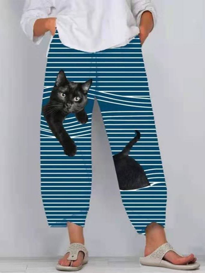 Blau Hose Katze