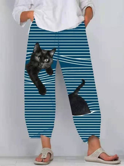 Blau Hose Katze